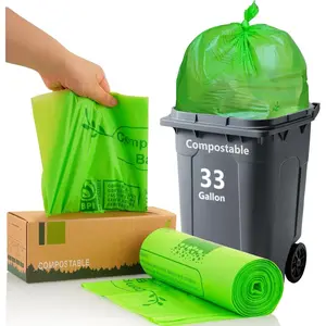 Compost Bags 33 Gallon 125 Liter Extra Thick 1.2 Mils Compostable  Scrap  Bags with  BPI ASTM D6400 and  OK Compost  Certified 20 Counts