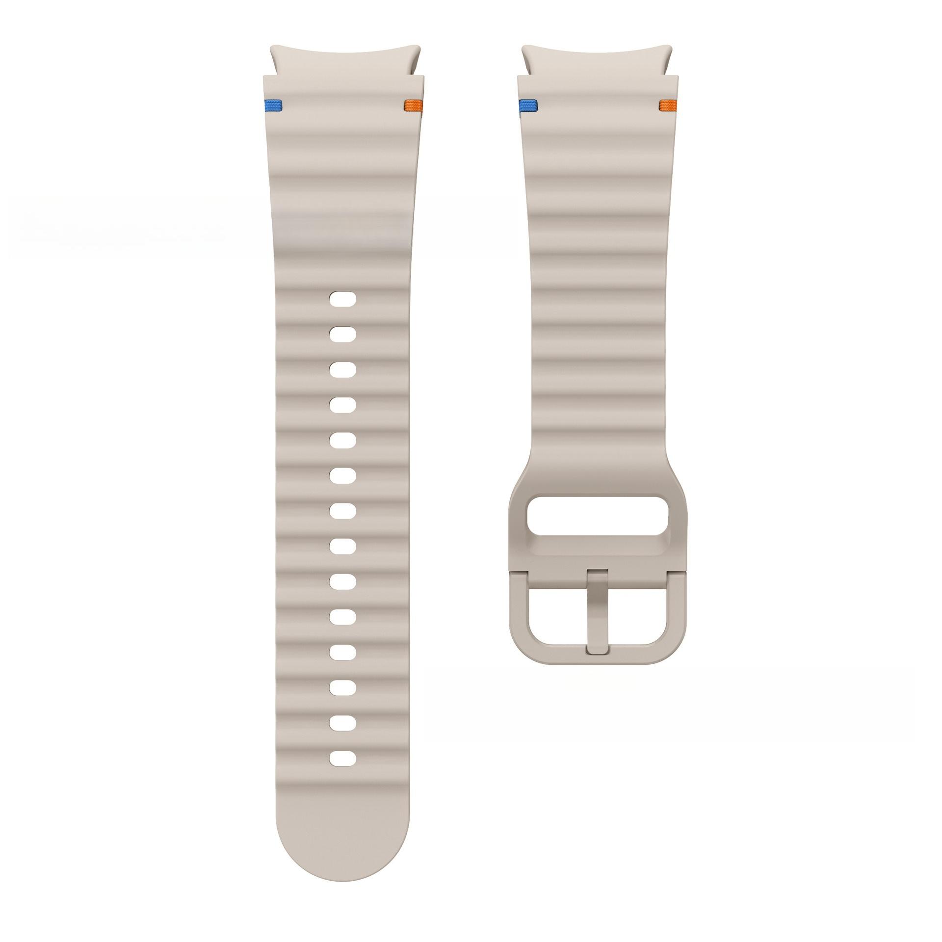 Compatible with Samsung Watch 7: Stitched Silicone Band — Galaxy Watch 7 Official-Style Wavy Silicone Strap