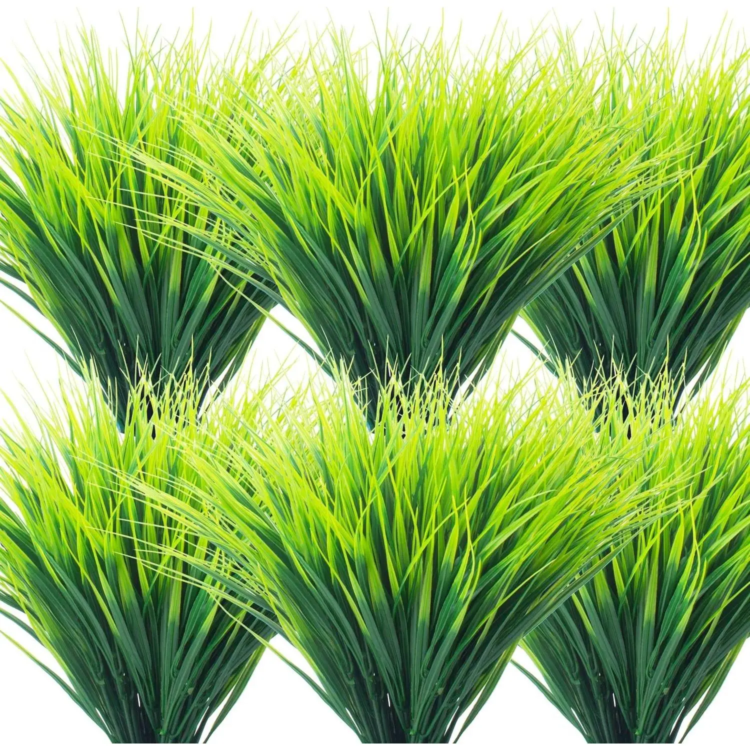 20 Bundles Artificial Outdoor Plants, Fake Wheat Grass Greenery Shrubs UV Resistant Faux Plastic Plants Garden Porch Window Box Décor (Grass)