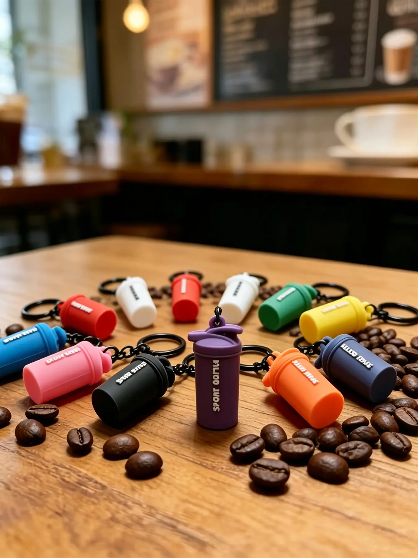 Mini Sport Water Bottle Keychain, Cute Silicone Shaker Cup Bag Charm, Colorful Sport Bottle Key Ring Pendant, Backpack Car Key Accessories, Y2K Preppy Streetwear Gift For Teens Sports Lovers