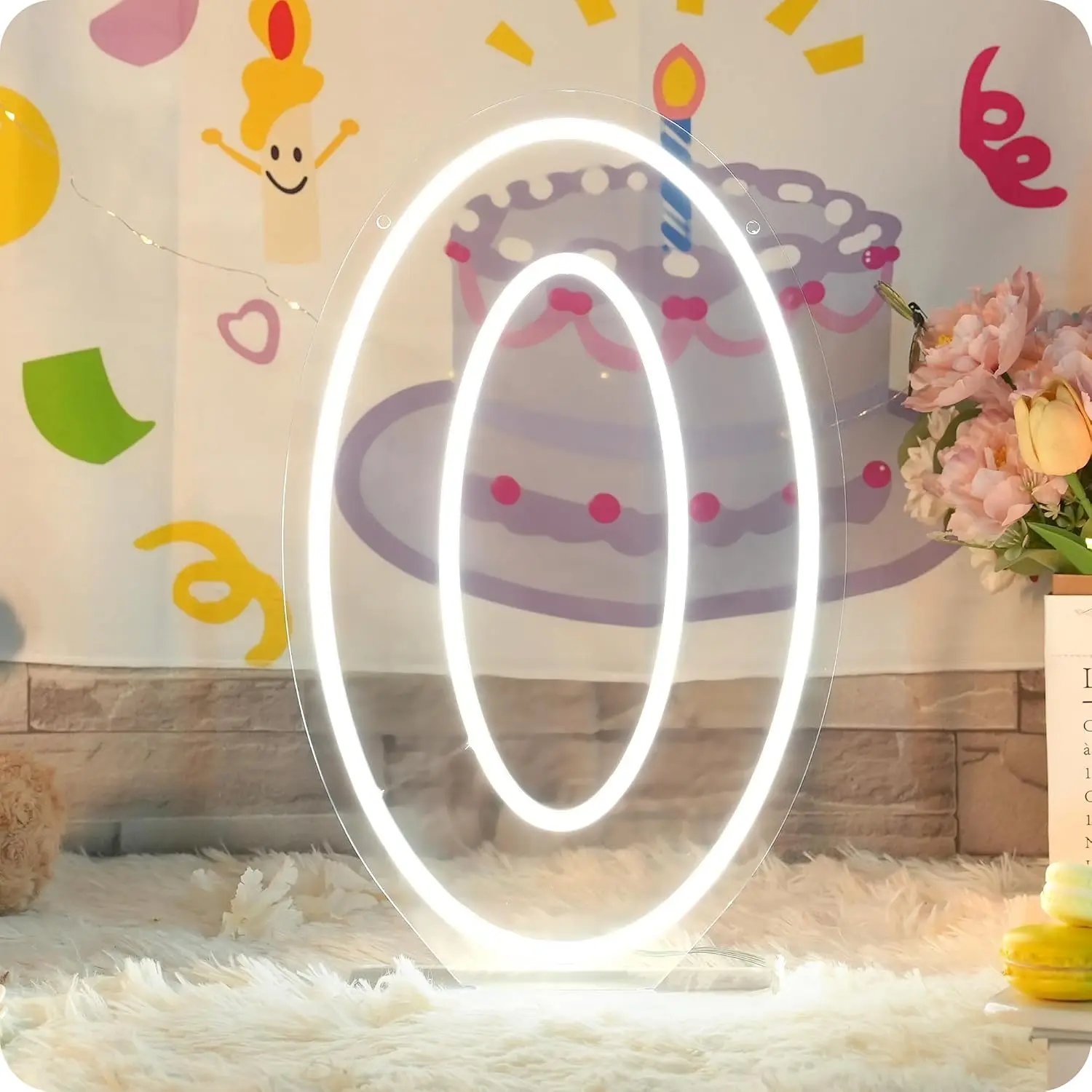Neon Sign Number 0,  Light up Number, Large Marquee Number Lights Sign, USB  Number Sign for Birthdays Decor, Party Anniversary