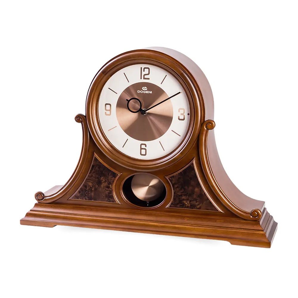 20.2" Large Mantel Clock, Solid Alder Wood Chiming Clock with Pendulum, 4 Hourly Melody Modes, Classic Modern Design for Fireplace, Entryway, Shelf, Battery Operated Wall Decor Gift