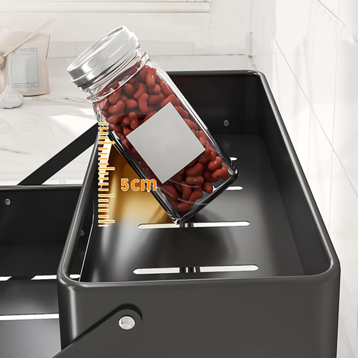 PLL 3-Layer Foldable Cast Iron Spice Rack with Safety Fence-Space-Saving Kitchen Cabinet with Countertop Organizer, Durable Paint Design, Holiday Theme Style, Simple Metal Shape, Solid Construction versatile storage PLL 3-Layer Foldable Cast Iron Spice Rack with Safety Fence-Space-Saving Kitchen Cabinet with Countertop Organizer, Durable Paint Design, Holiday Theme Style, Simple Metal Shape, Solid Construction versatile storage