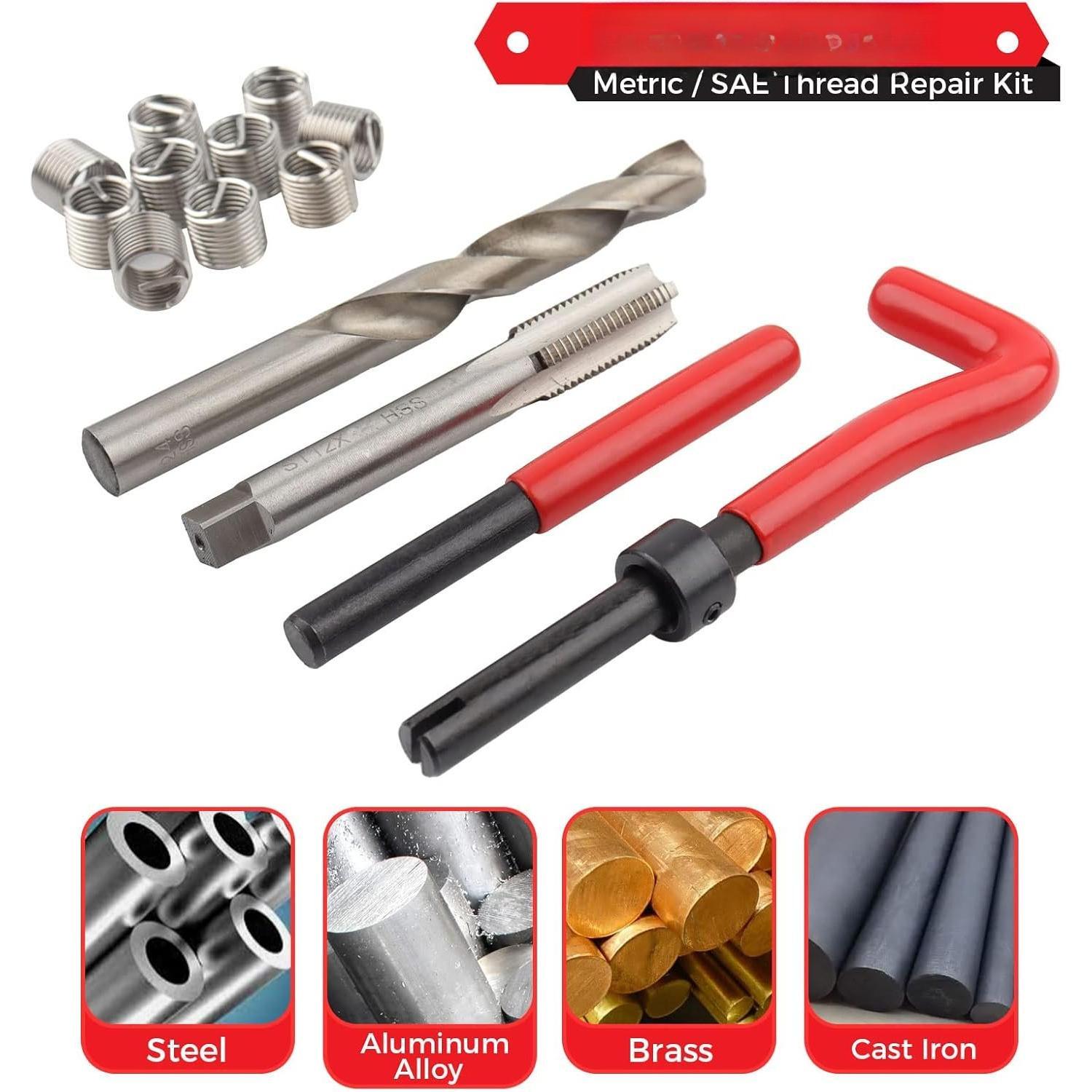 Helicoil Thread Repair Kit Metric, 131- HSS Drill Heli Coil Repair Kit ...