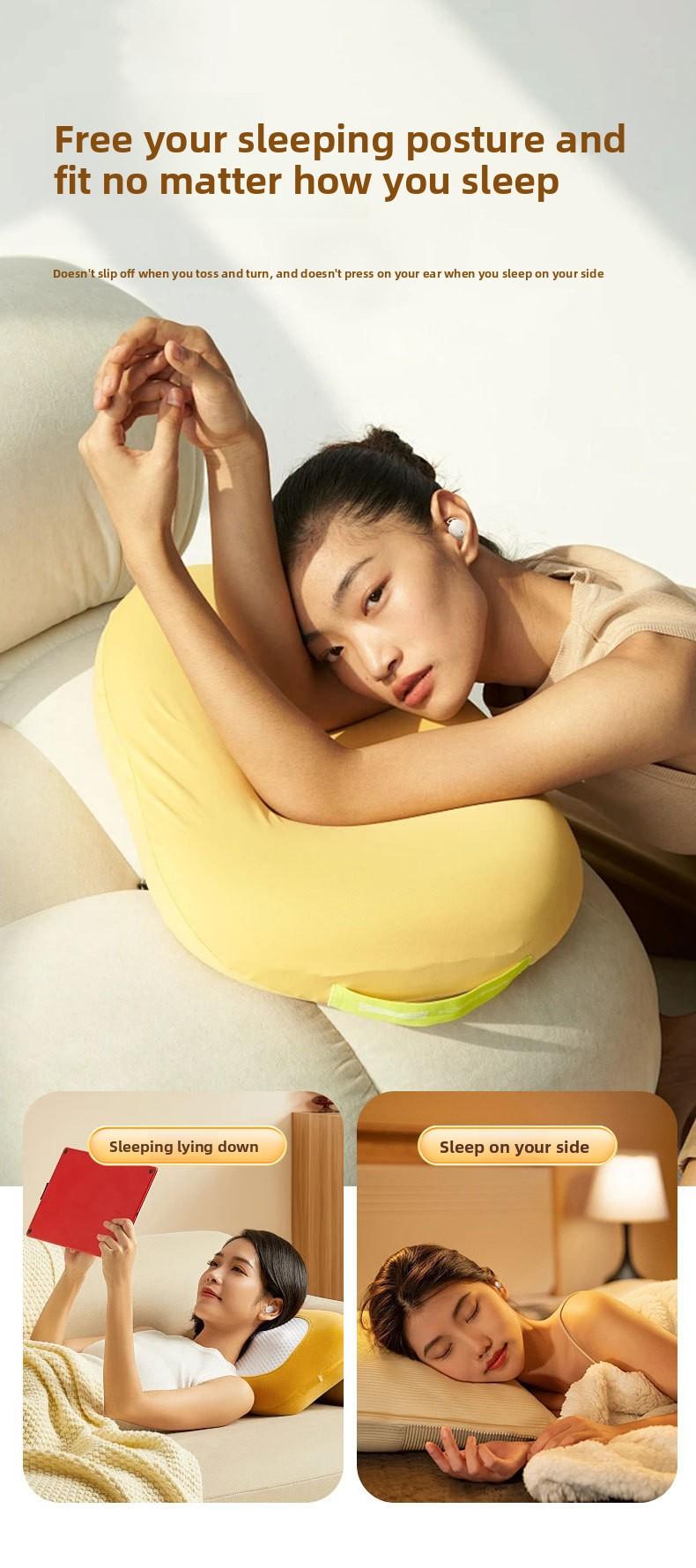 Sleep headphones, painless for side sleepers, no ear pressure, 2026 new model, in-ear noise-canceling, long battery life, sleep Bluetooth headphones