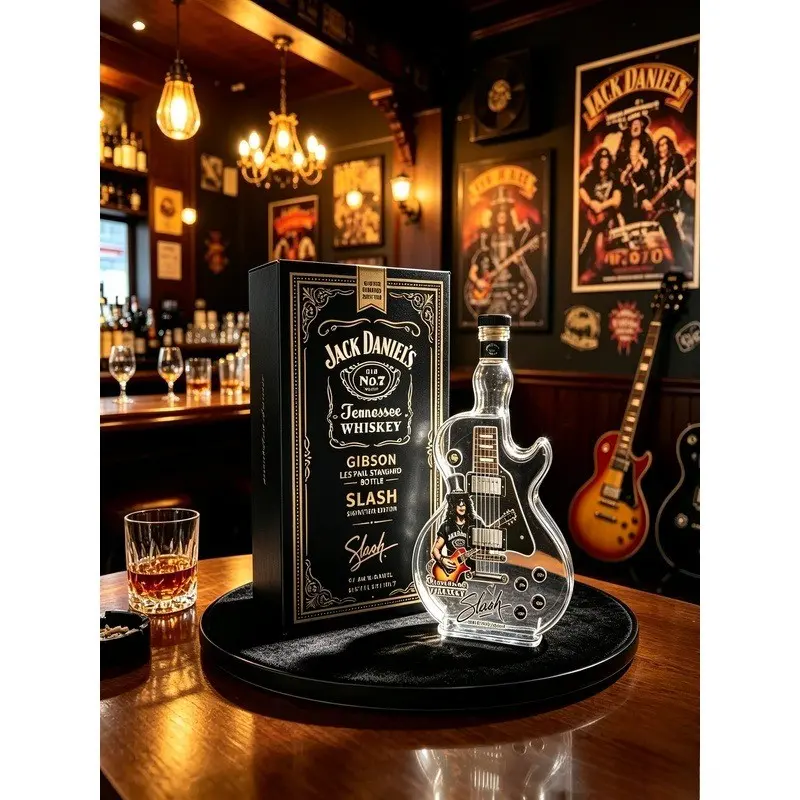 Slash Les Paul Guitar-Shaped Whiskey Decanter, Rock Bar Collectible Bottle, Unique High-Quality Gift for Music Lovers