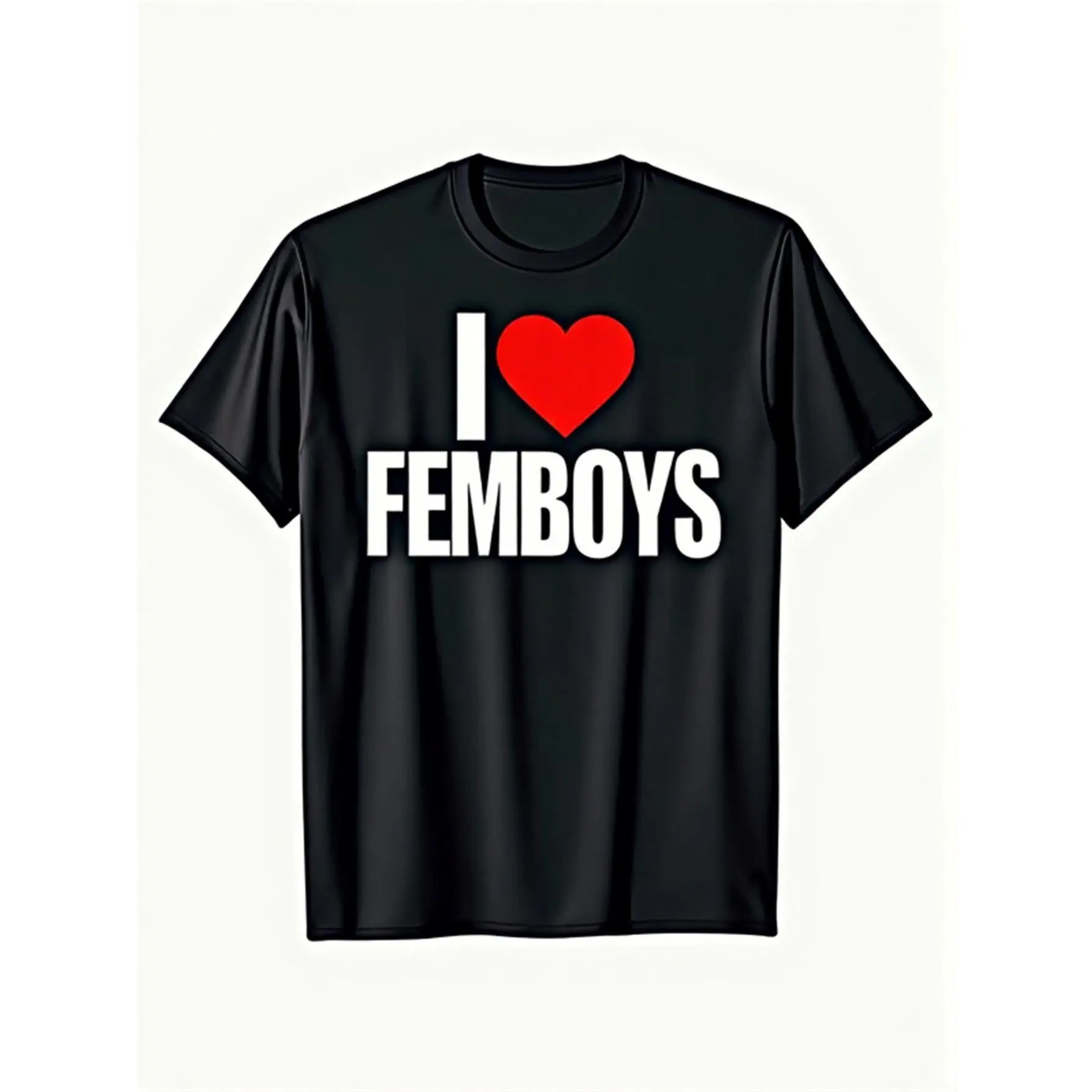 Men's Graphic T-Shirt, Humorous Femboy 100% Cotton Crewneck, Casual Short Sleeve Top for LGBT Meme Fans, Tops, Shortsleeve, Menswear, Fashion, Loose, Clothes, Round Neck