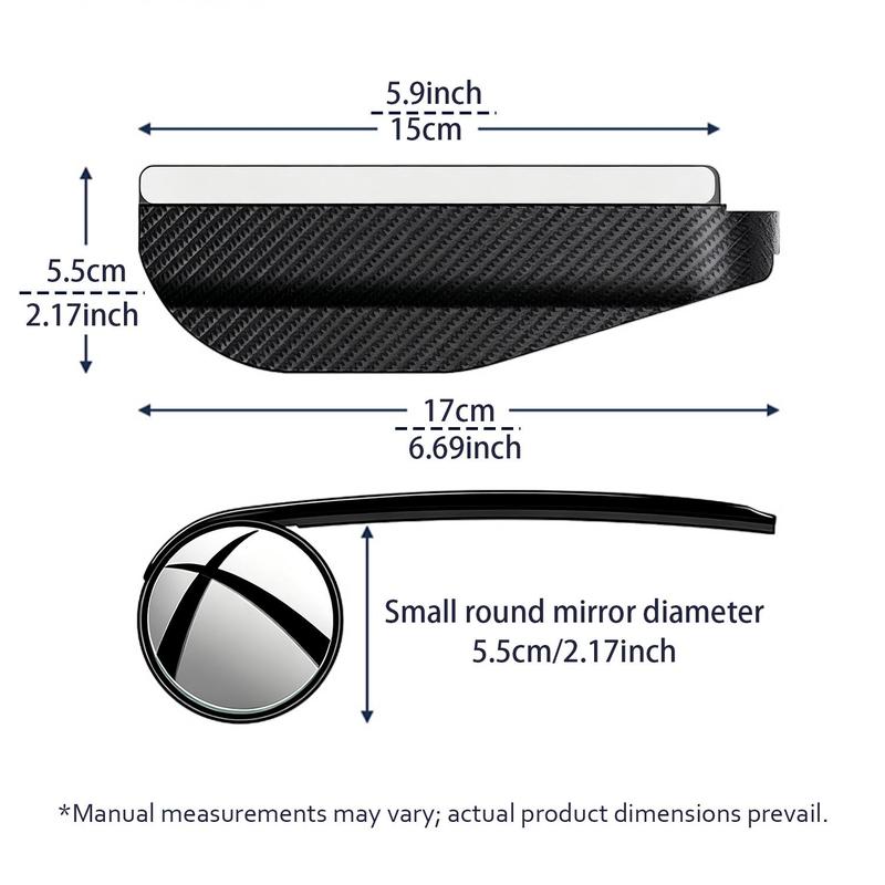 2 Counts Safety Driving Mirror - Car Blind Spot Mirror, 360° Wide Angle Rearview Mirror, Ultra-Clear Small Round Auxiliary Mirror, Easy Installation, Car Exterior Accessory