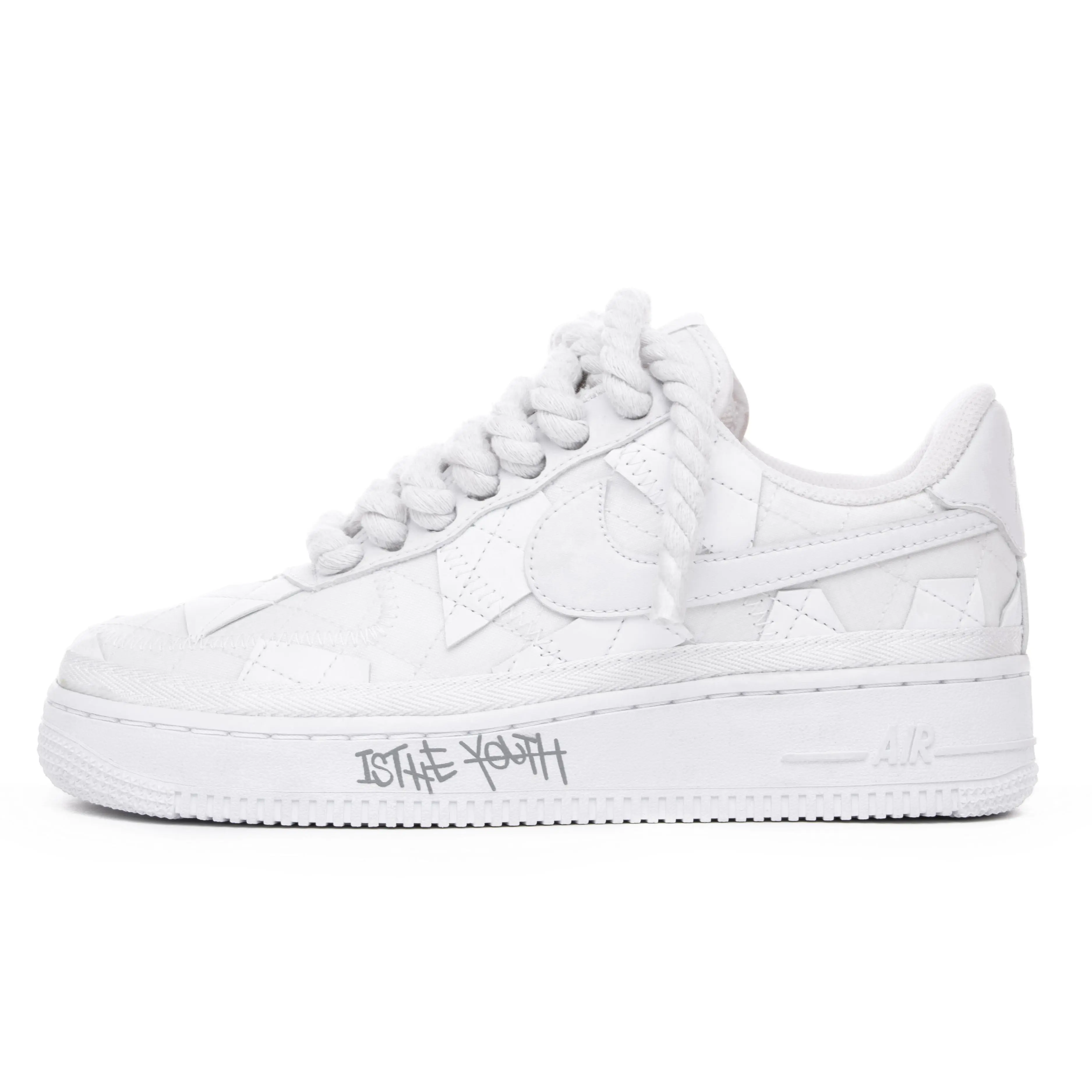 Billie Eilish x Nike Air Force 1 Low Custom Sneakers for Youth – Rope Laces, Streetwear, Retro, Unisex White Low-Top Verifiable, with credentials and supporting global authentication