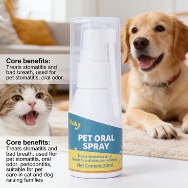 Paika Pet Oral Spray 30ml - Natural Dental Care for Cats & Dogs, Relieves Stomatitis, Freshens Bad Breath, Reduces Tartar & Periodontitis