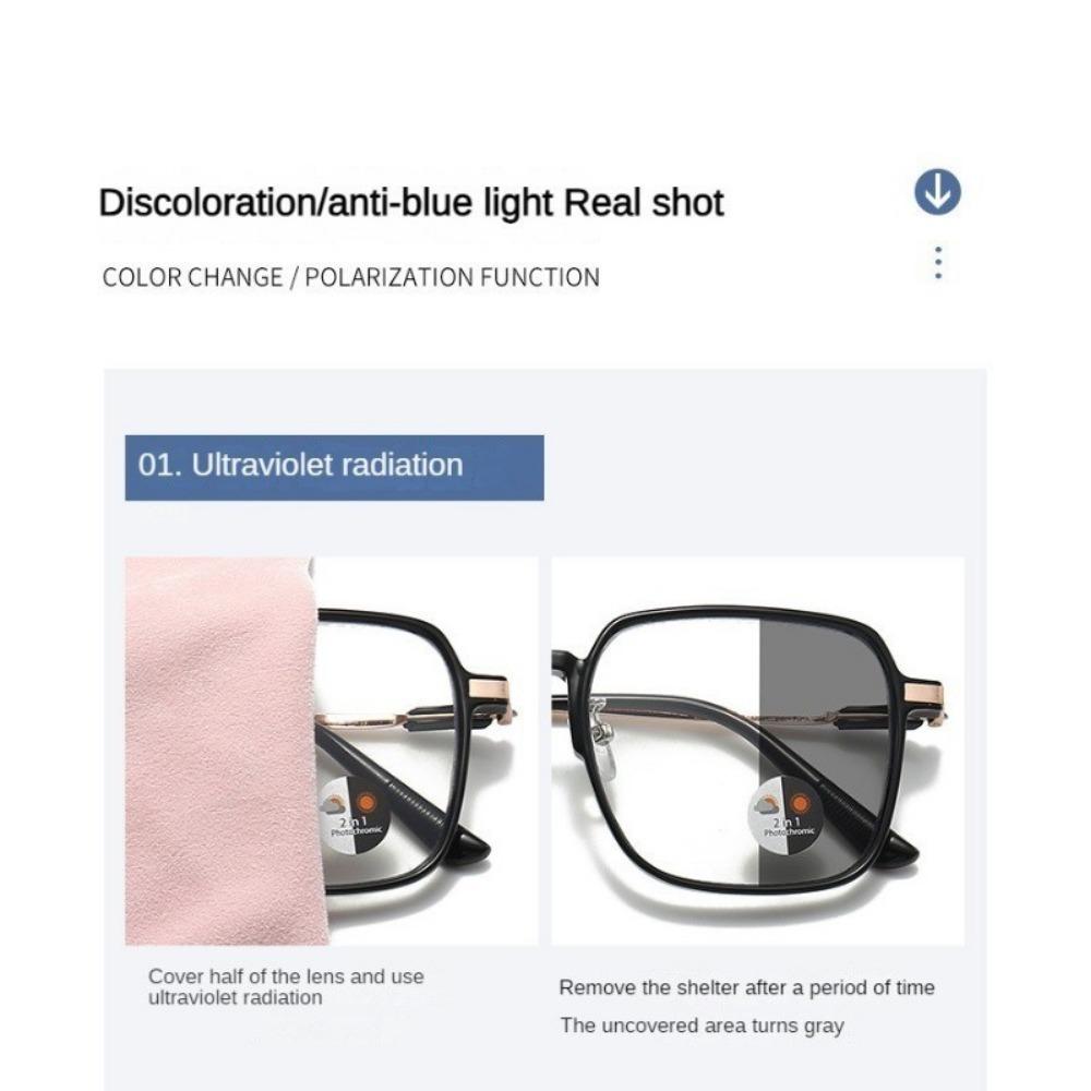 Photochromic Anti Radiation Glasses, Lightweight Metal Frame Eyeglasses for Women & Men, Fashion Eye Protection Glasses for Daily & Outdoor Use, Sunglasses For Women