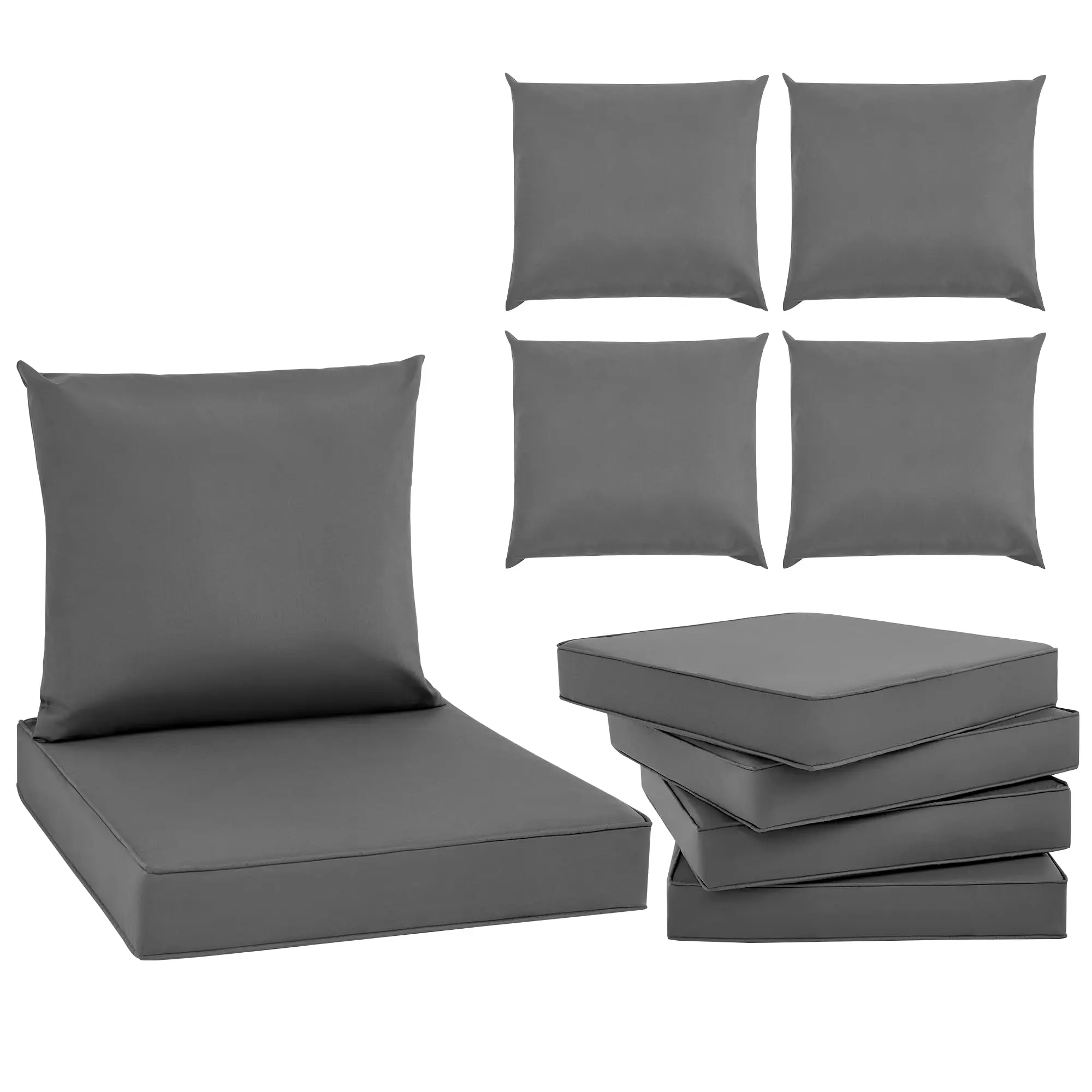 4-Set Deep Seat Patio Cushions, Waterproof & Fade Resistant Outdoor Seat/Back Pads, 30D High-Density Foam, Non-Slip Base, Navy Blue