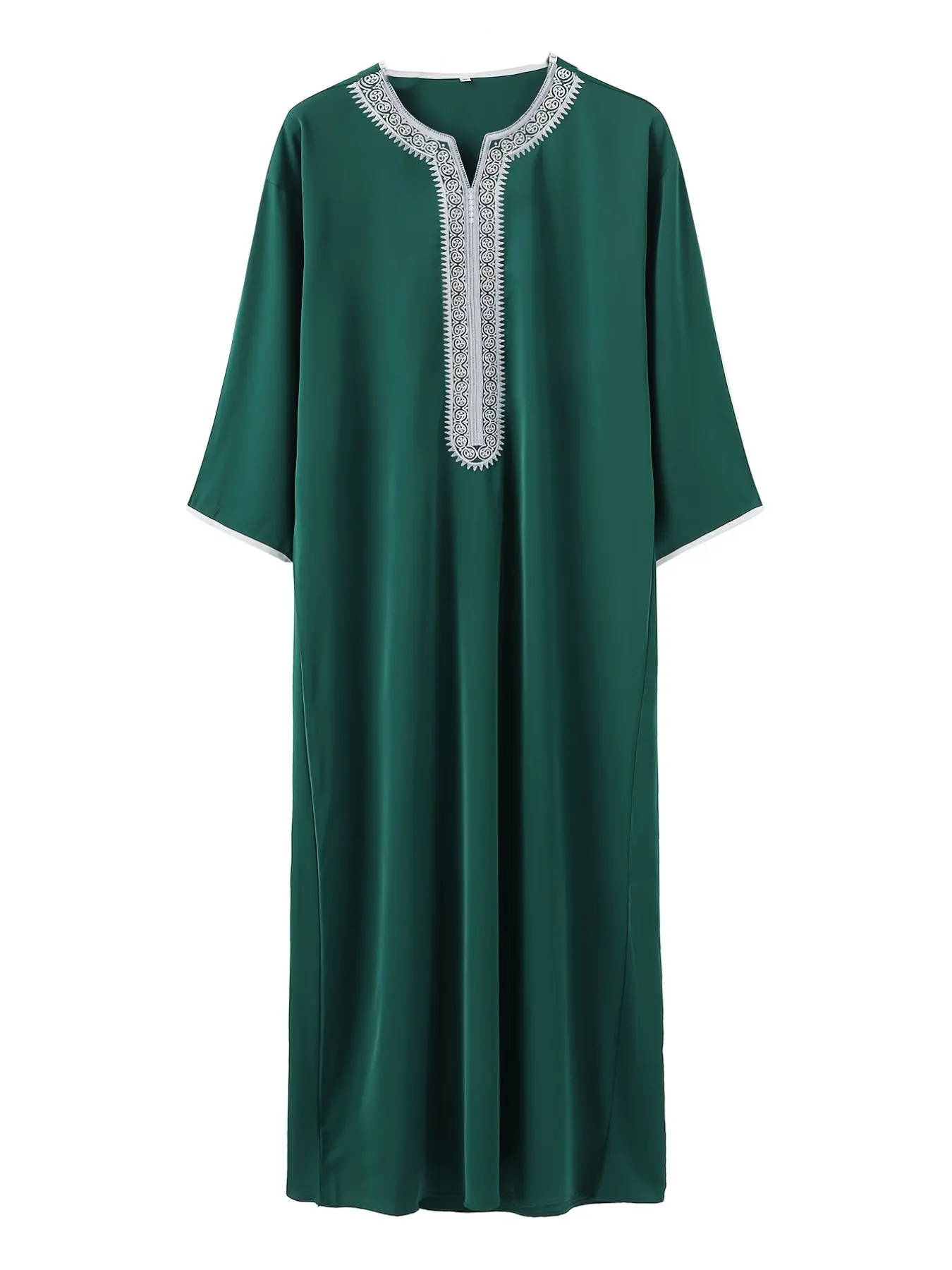 Middle Eastern Arab Robe, Arab Thobe, Medium-Length Sleeve Embroidered Gift Box, Men's Muslim Long Coat, Traditional Clothing for Men