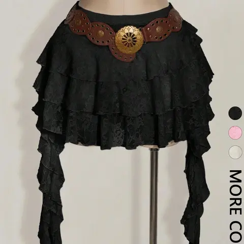 Women's Lace Ruffle Mini Skirt with Built-In Liner Shorts, Casual Sexy Summer Wear for Music Festivals, Back-to-School & Vacation, Casual Skirts