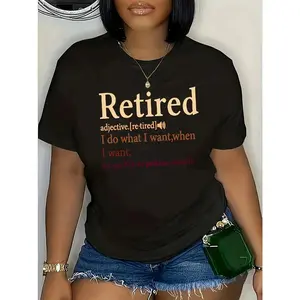 Plus Size, Plus-size Casual Letter Print T-shirt