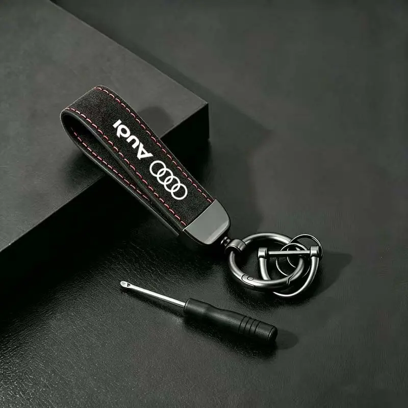 Elegant Leather Keychain for Audi A3 A4l A5 A6l S5 Q3 Q5 Q7a8, Stylish and Unique Design, High-Quality Material, Perfect Gift Idea