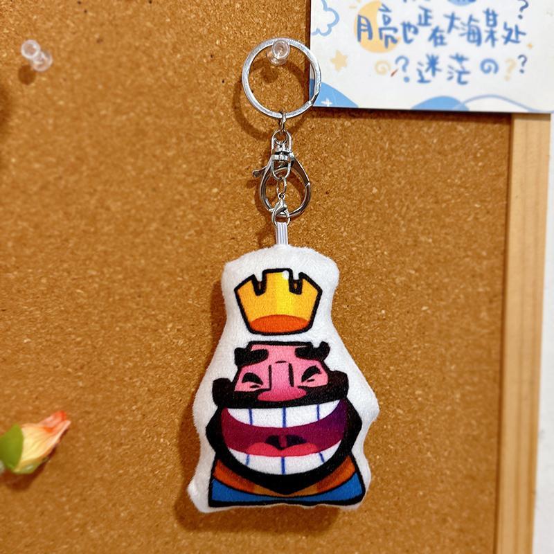 Game surrounding Cotton Figures Clash Royale King Expression Laughter Vocal Doll Pendant Custom Plush Keychain Toys Recordable