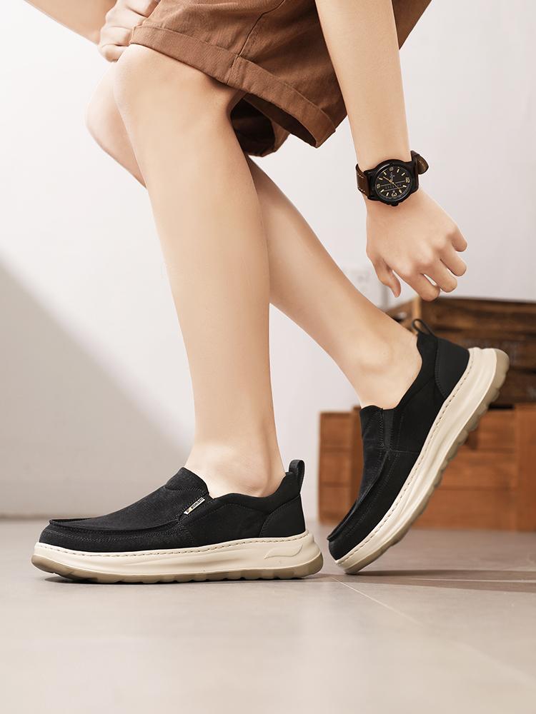 Men's Breathable Canvas Slip-Ons – Ultra Light, No Smell, Soft Sole Summer Shoes  5822