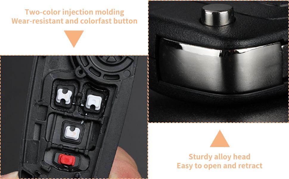 4 Button Key Fob Keyless Entry Remote Shell Case Replacement for Chevy Cruze Equinox Camaro Impala Malibu Sonic Buick Regal Verano Encore Lacrosse GMC Terrain 2010 2011 2012 2013 2014 2015 2016-2021