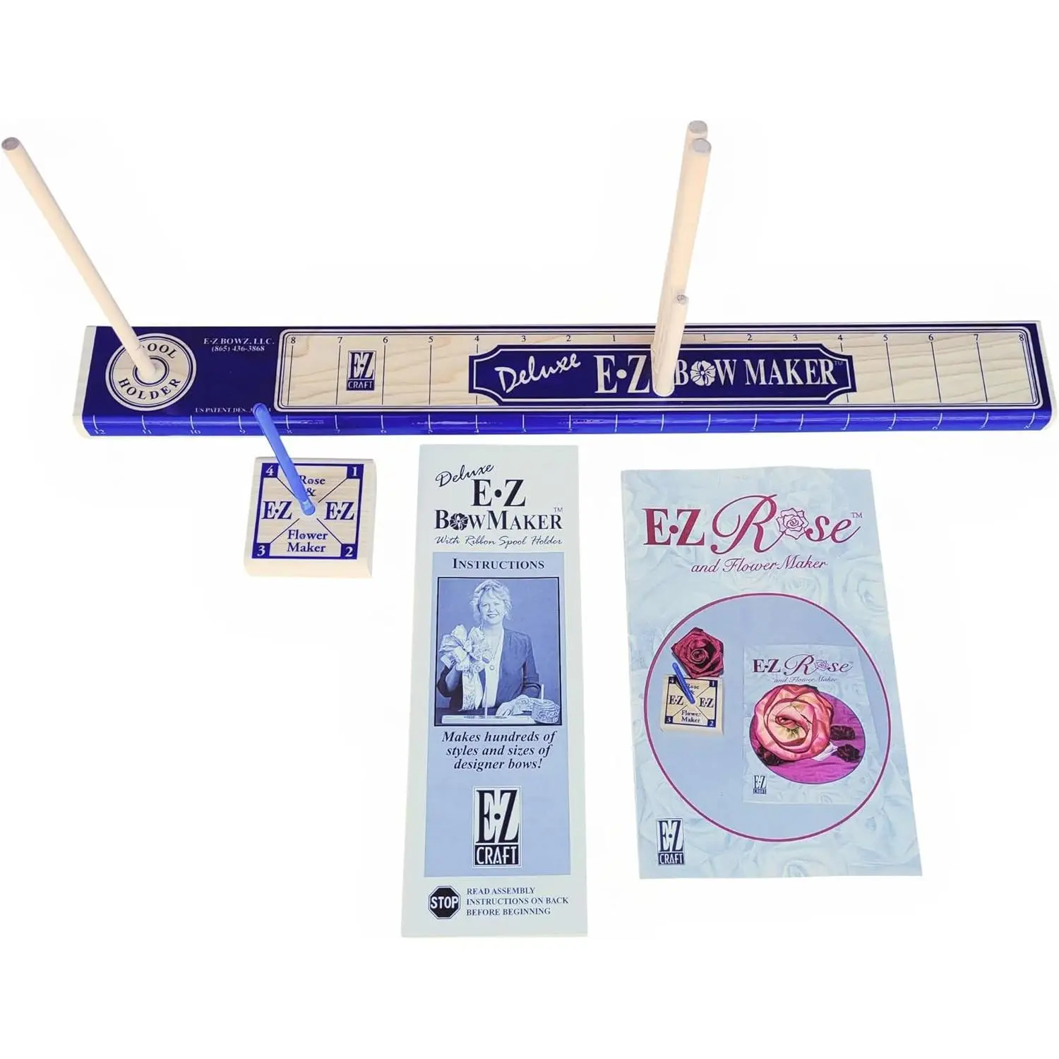 Bow Maker with Rose and Flower Maker Attachment - Easy Bow and Flower Maker Tool Kit for Ribbon, Crafts, Wreaths, Gift Bows, Hair Bows, Flowers, Roses, Christmas Decor Bowmaking, Weddings