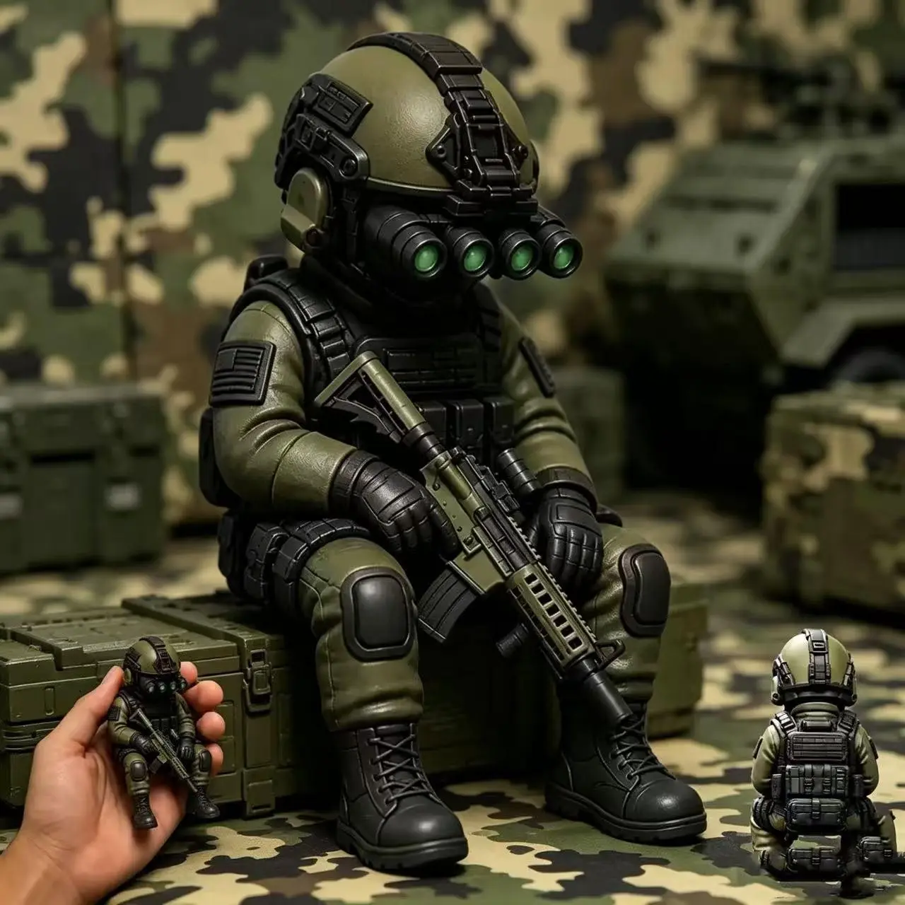 Tactical Mini Soldier Figurine, Resin Statue, Collectible Model, Collectible Figurines, Detailed Design, Perfect Gift for Military Enthusiasts