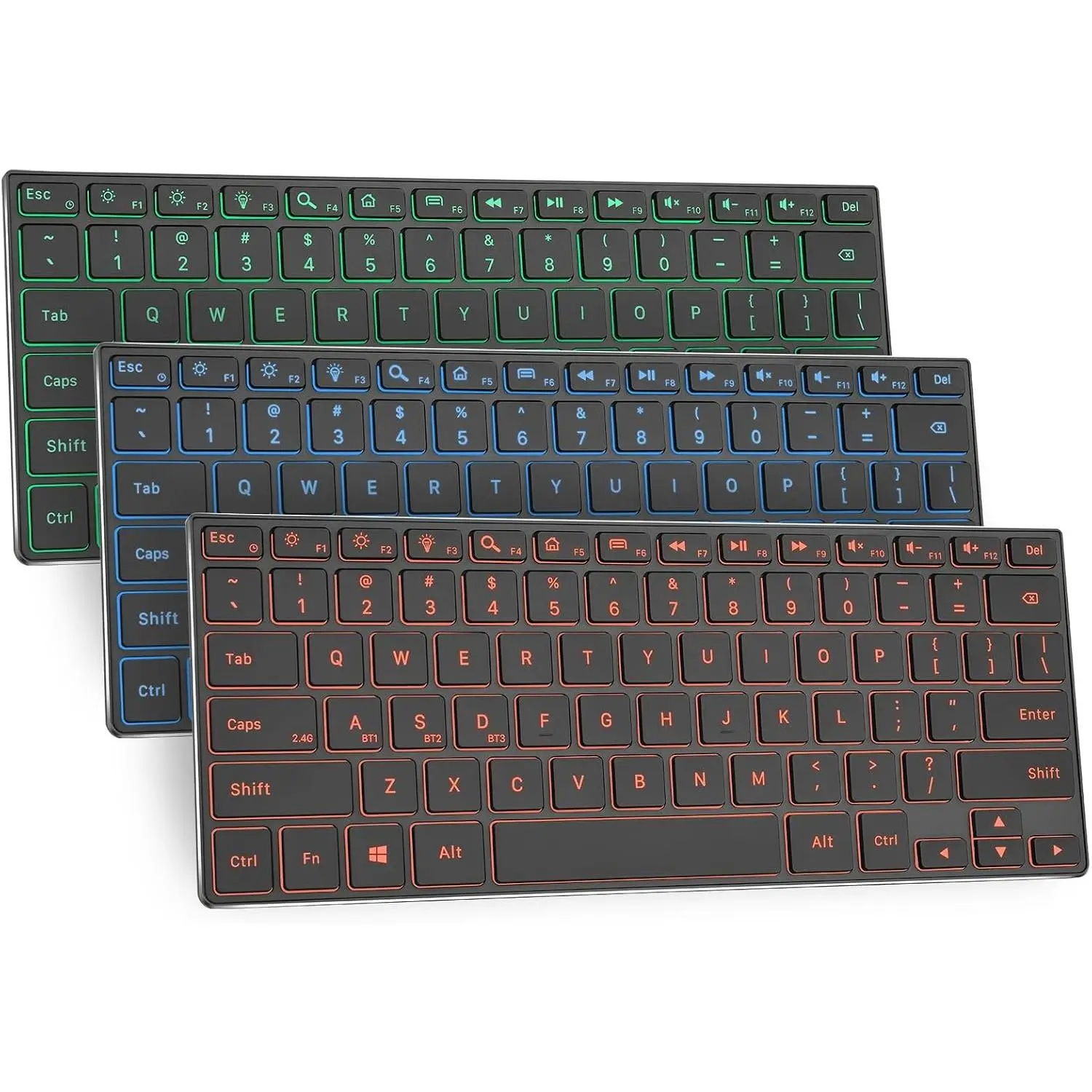 Keyboard, Keyboard(2.4G+BT5.0),RGB Backlit,Rechargeable with  Alloy Case for Tablet,Surface,PC,Laptop with Windows (X9-Windows)