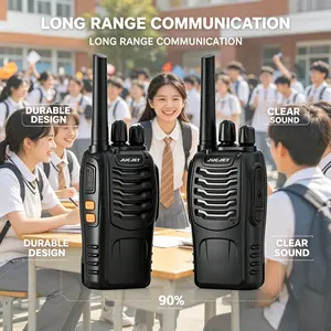 JUCJET 888S Walkie Talkies 2 Pack, Rechargeable UHF Handheld Two-Way Radios with Headset and Flashlight, Portable Wireless Communication for Adults and Children