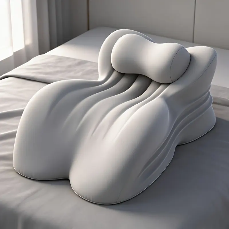 Adult Ergonomic Reading Pillow, Bedside Wedge Pillow for Prone, Reclining, Sitting Positions, Chin & Back Support, Comfort Massage Sleep Pillow
