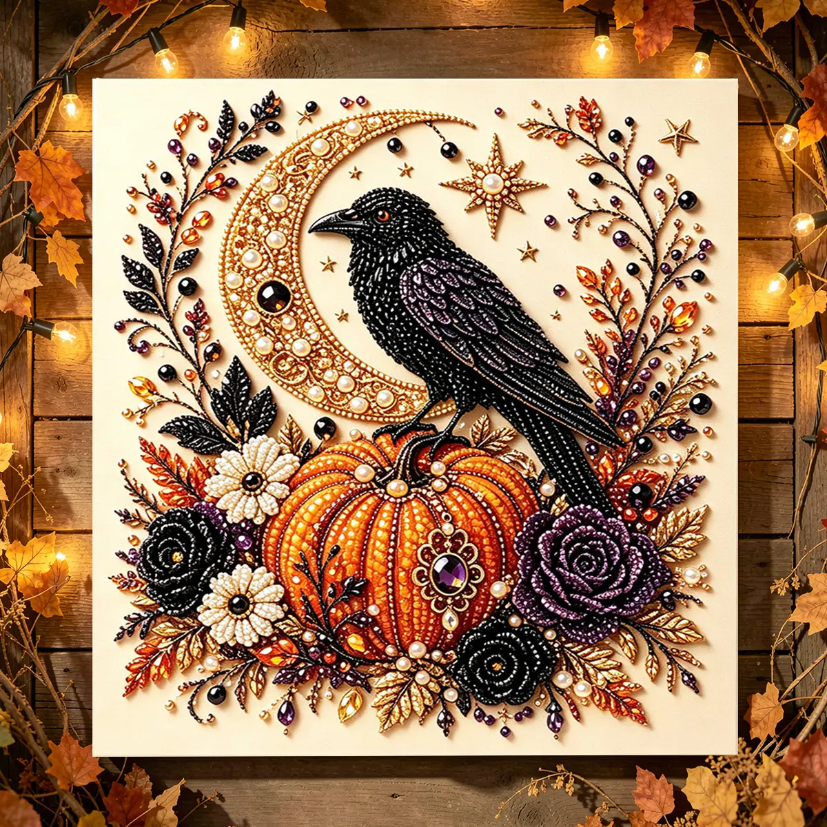 Halloween Ghost Pearl Art DIY Kit, Spooky Cute 3D Diamond Painting Crafts for Adults, DIY Fall Home Decor Wall Art, Beginner DIY Seasonal Party Gift