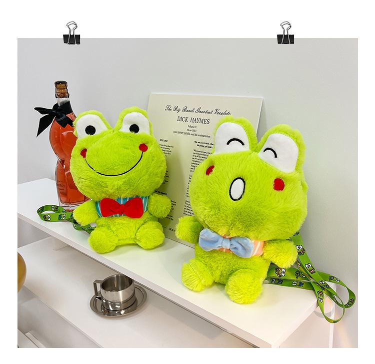 Y2K Korea Cute Cartoon Plush Frog Doll Backpack Anime Messenger Bags Personality Girls Shoulder Bag Kawaii Coin Purse Kids Gifts