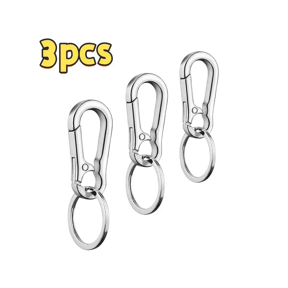 Stainless Steel Gourd Keychain with Belt Clip, Anti-Loss Buckle, Portable Durable Fashion Car Accessory, Men's Gift