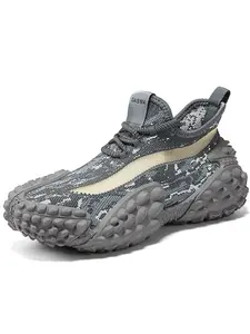 Men's Retro Breathable Flyknit Mesh Sneakers, Duracell Sole, Thick Bottom Height Boost, Outdoor Running Shoes, Casual Summer Footwear