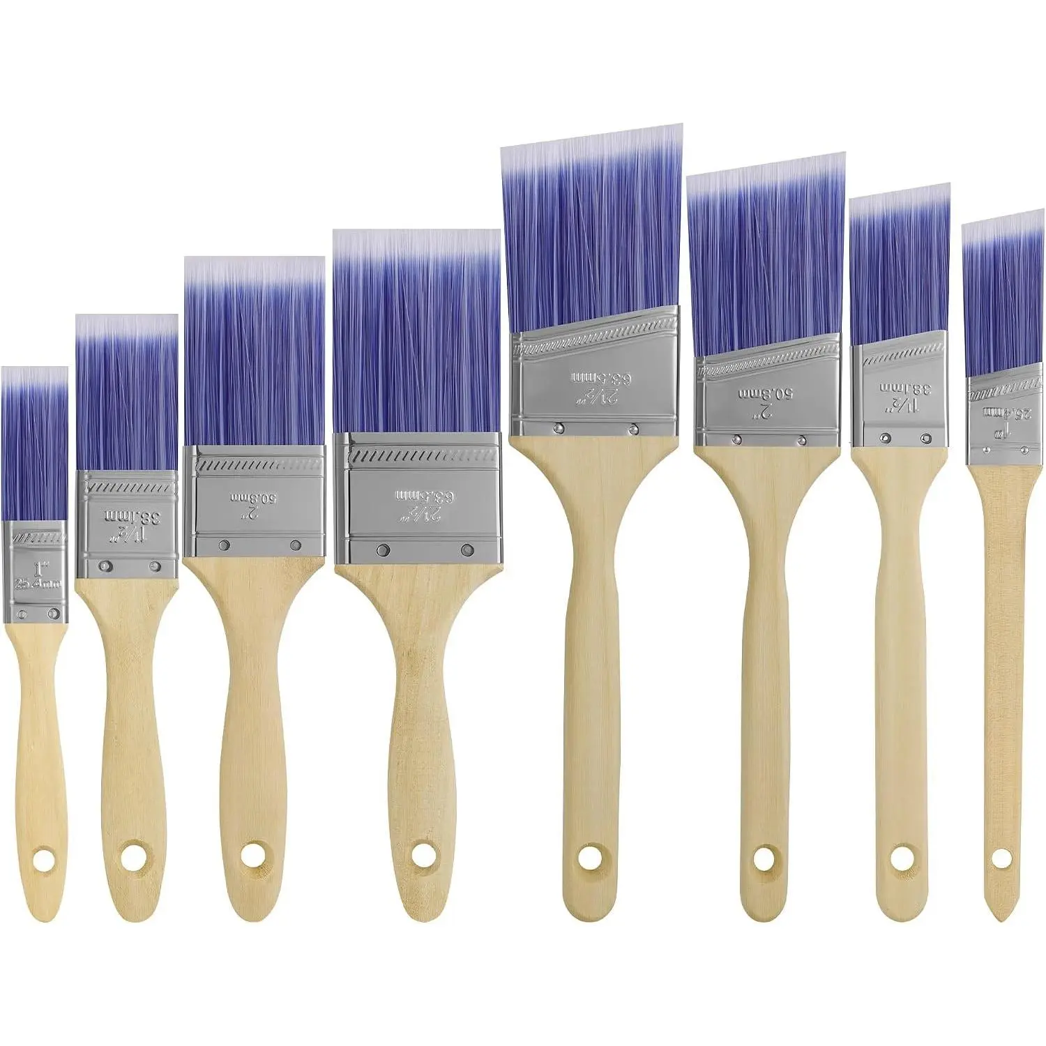 Brushes, 8 Pack,  Brush Set,  Brushes for Walls, , Stain, Furniture, Flat & Angle Brushes for Latex and Oil Paints, Interior & Exterior  Improvement