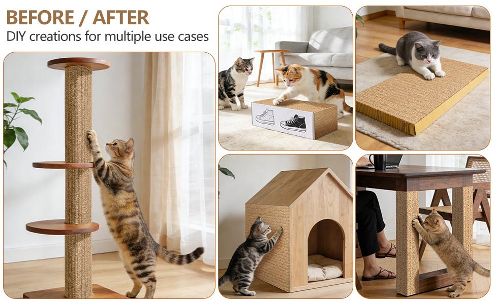 Natural Cork-Cat Scratch mat-Cat Scratch Pad Rug-cat Couch Protector-Scratch Furniture Protector for Post/Sofa/Floor-Wall Scratchers for Indoor-Carpets Scratching-Stretching- Kitty Gifts-Brown