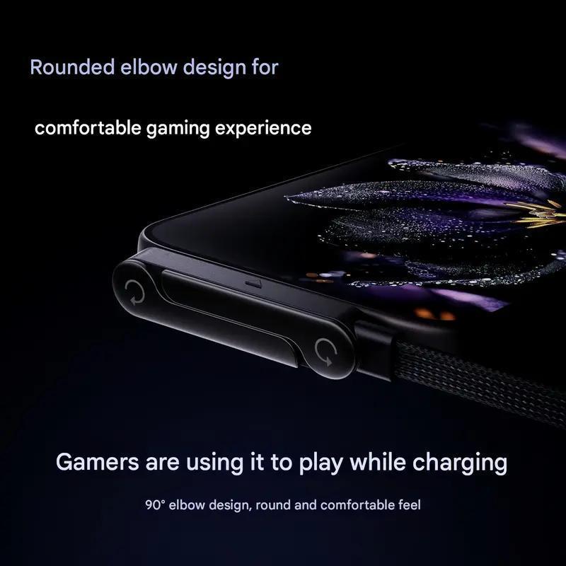 240w Invisible Holder Charger Cable with Stand, Super Fast Charging 2-in-1 Fast Charging Cord & Phone Stand for Gaming, Office, Car Travel, Compatible with iPhone Samsung Type-C charging cable Black