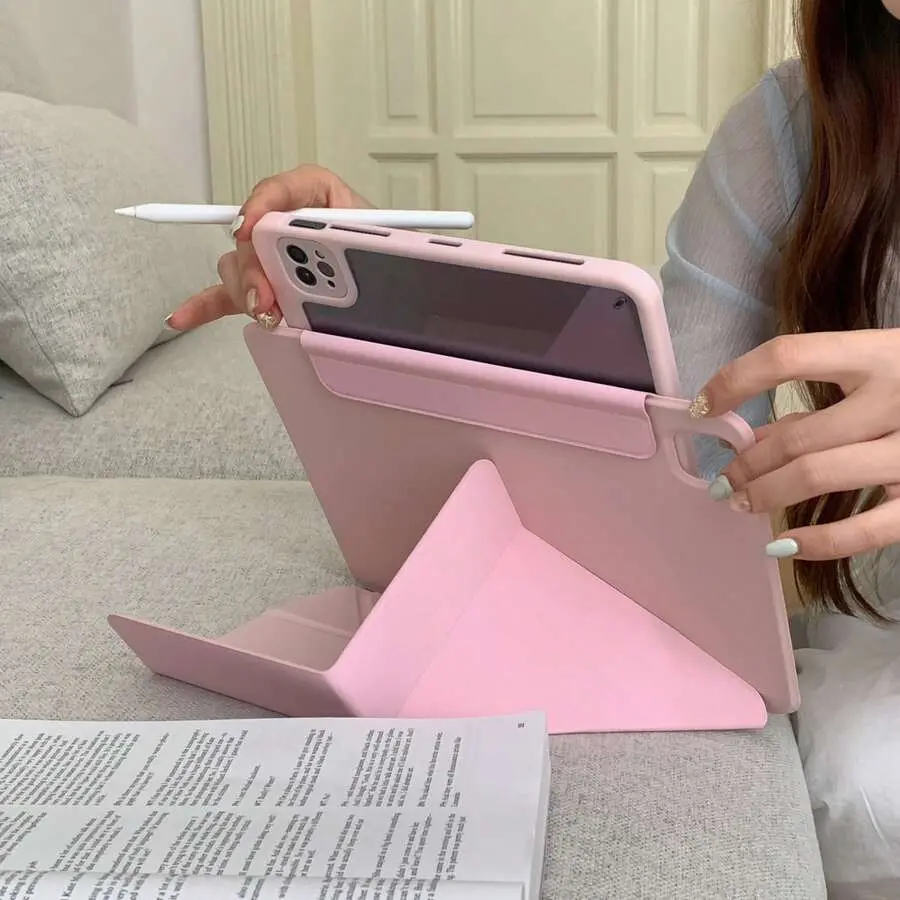3‑In‑1 Magsafe Magnetic Detachable Tablet Case, 360 ° Rotatable Foldable Cover With Pencil Slot, Anti‑Bending Shockproof For Girls, Compatible with iPad Air7/Air6/Air5 11‑inch, iPad Pro 2025/2024 11‑inch, iPad 10th Gen, iPad 9th Gen