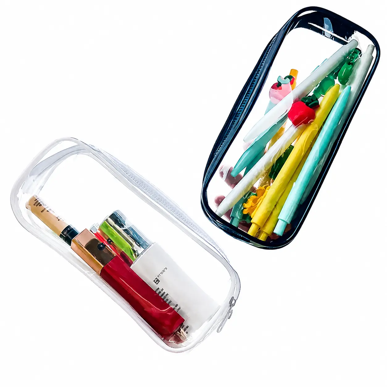 Transparent PVC Pencil Case for Students – Large-Capacity, Lightweight, Durable School Supply Organizer with Clear Visibility, Ideal for Stationery, Makeup, and Daily Essentials Storage