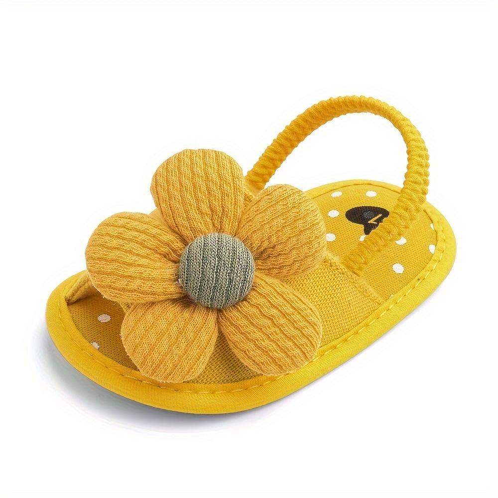 Trendy Cute Flower Decor Sandals Baby Girls, Breathable Lightweight Walking Shoes And