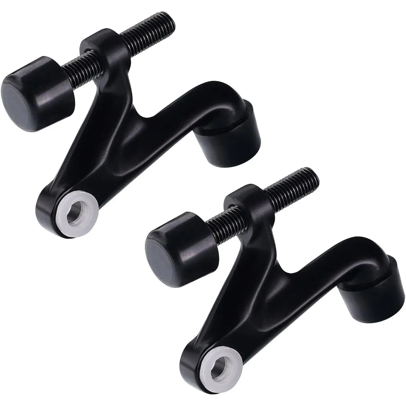 2 Pack Hinge Pin Door Stopper, Duty, 2-3/8" x 15/16", Black with Bumper Tips