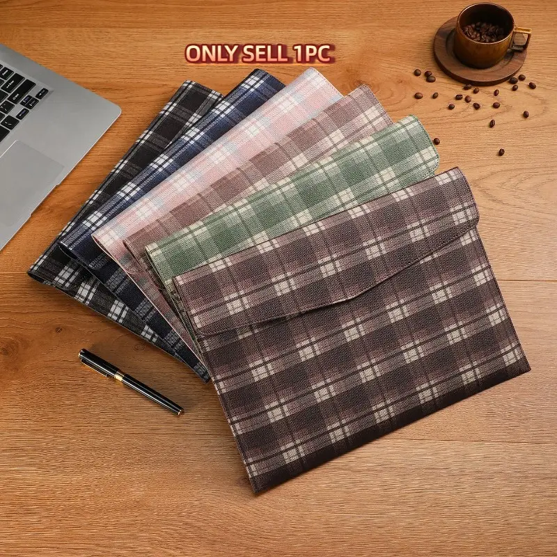 A4 Business Office File Folder, 33cm X 23.5cm, Portable Leather Document Organizer, Large Capacity Invoice Holder, 6 Colors Available