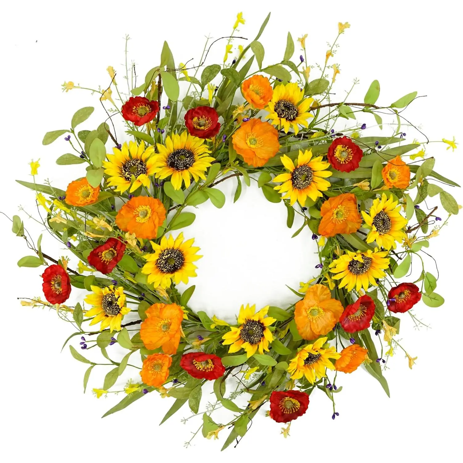 Spring Summer Wreaths for Front Door Sunflower Wreath with Yellow Sunflower for Front Door Indoor Outdoor Farmhouse Home Wall Window Festival Wedding Decor