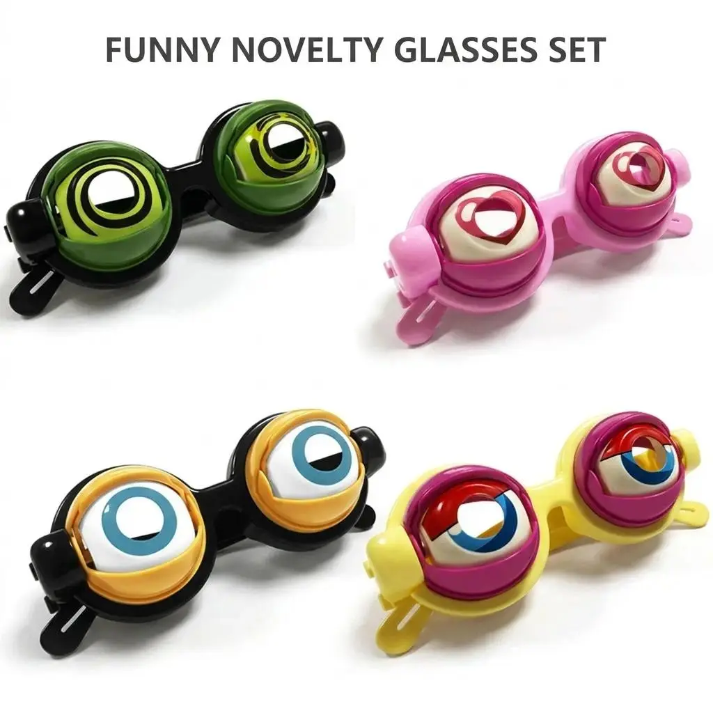 Kinetic Crazy Eyes Glasses, Novelty Eyewear for Costume Party Decoration