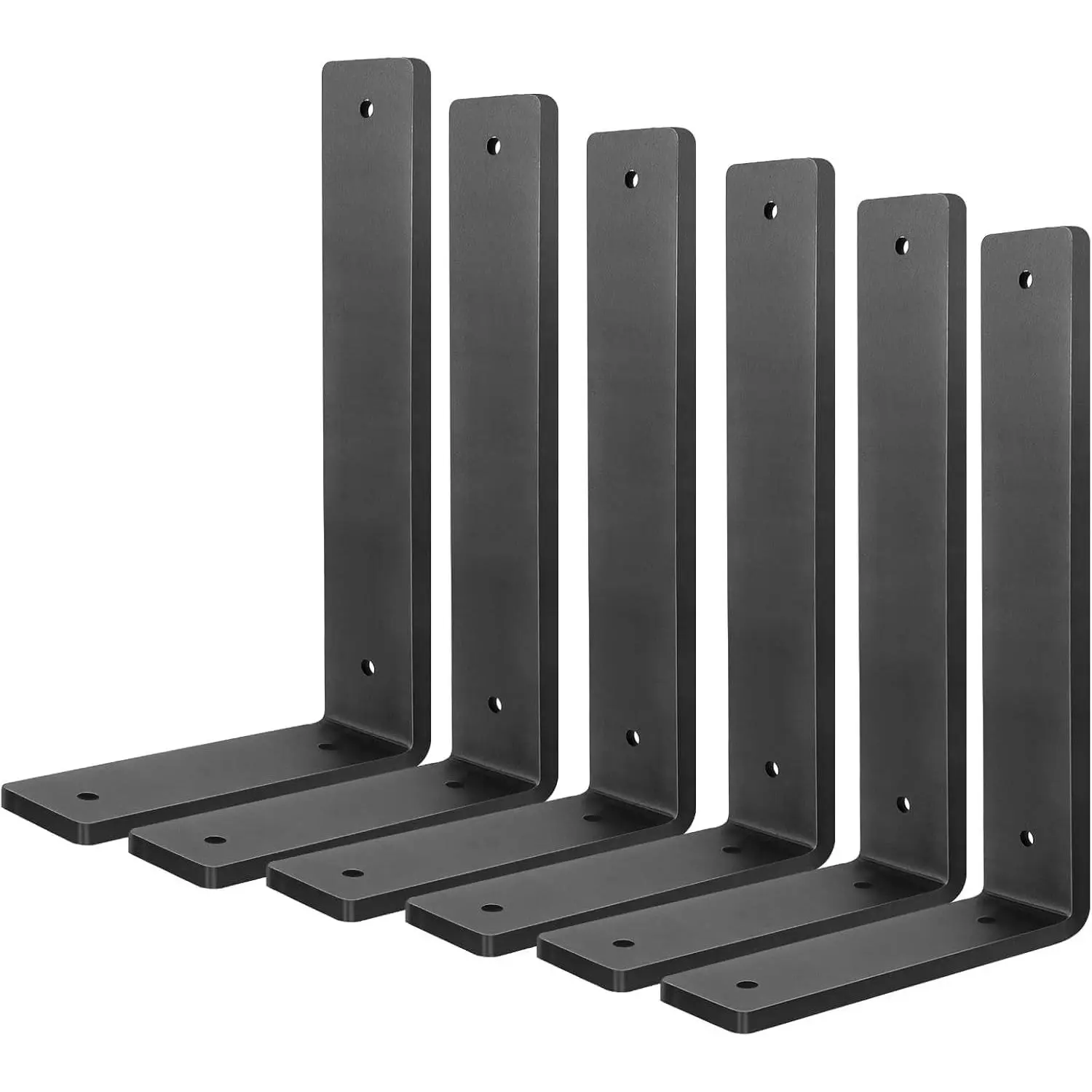 Heavy Duty 10 Inch Floating Shelf Brackets 6 Pack, L Shape Wall Shelf Bracket for DIY Decor, with Complete Mounting Hardware