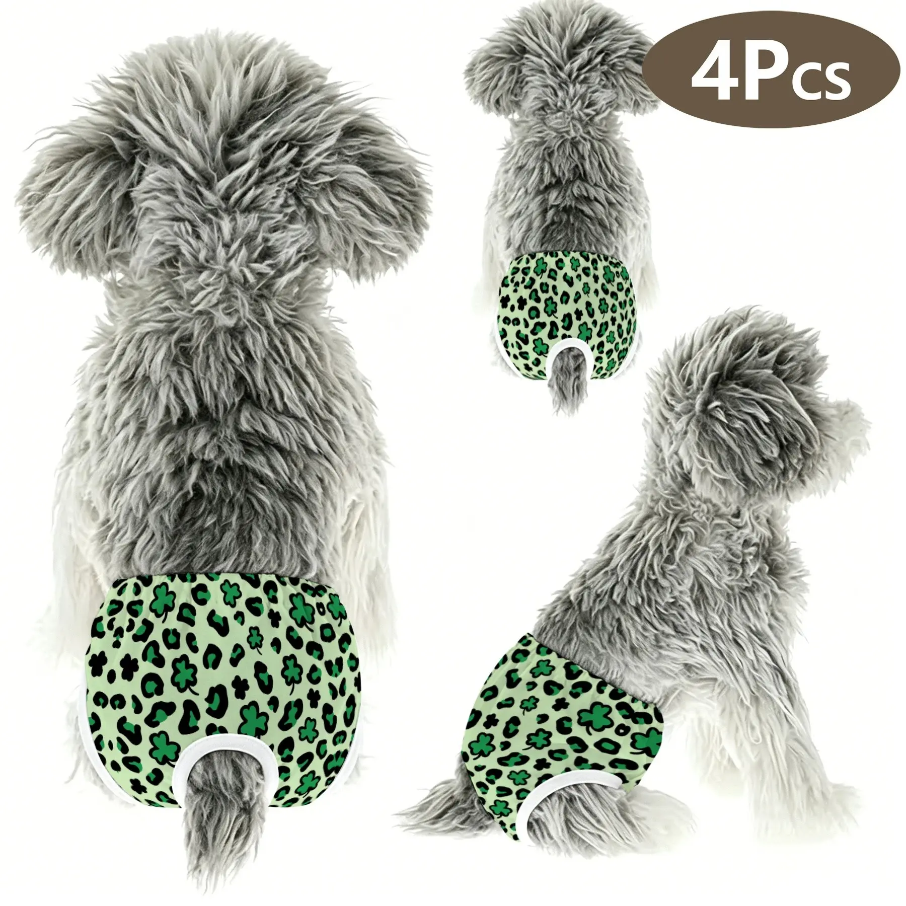 4-Piece Set Cute Pet Leopard Print Panties, Anti-Interference Underwear for Small Dogs & Cats, Ideal for Holidays, Home, Travel, Gift