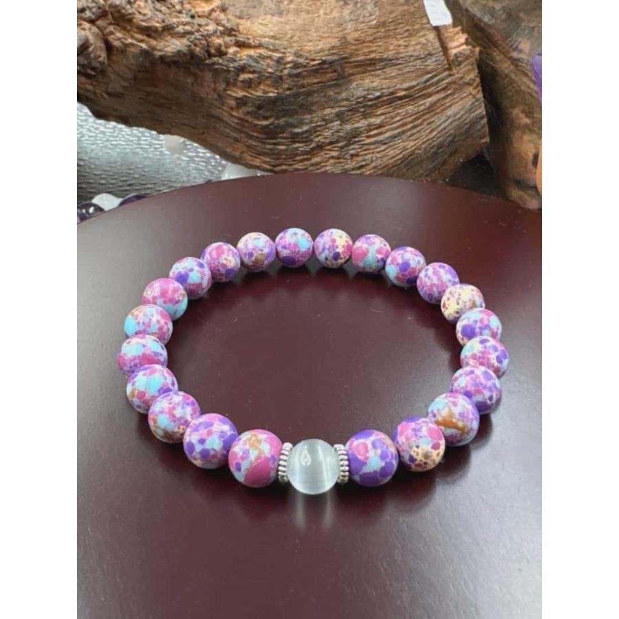 Bracelet opal imitation purple flower emperor huangsong handmade elastic thread bracelet