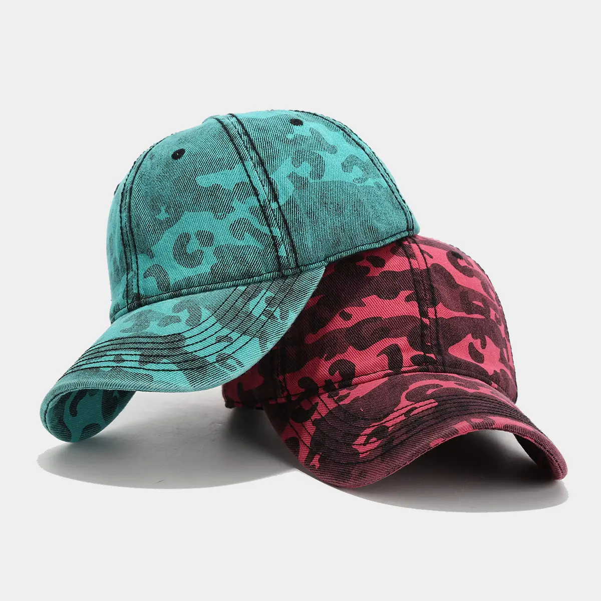 Classic Camouflage Washed Look Baseball Hat - Adjustable Size Female Cap, Fashion Accessories for Women, Hats for Women, Soft Top for Skateboarding, Everyday Wear