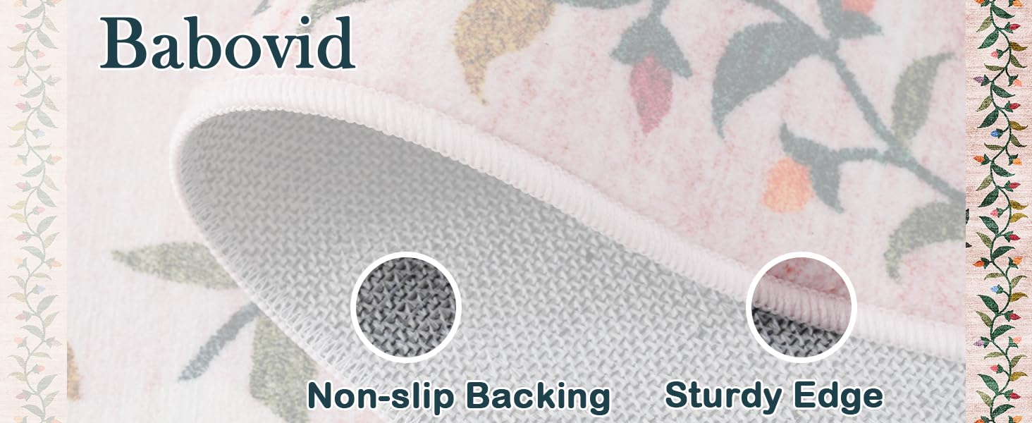 Pink Area Rug 4x6 Rug Washable Boho Rugs Non Slip Low Pile Floral Small Carpet for Bedroom, Bedside, Kids Room, Office, Dining Room(Light Pink, 4 x 6)