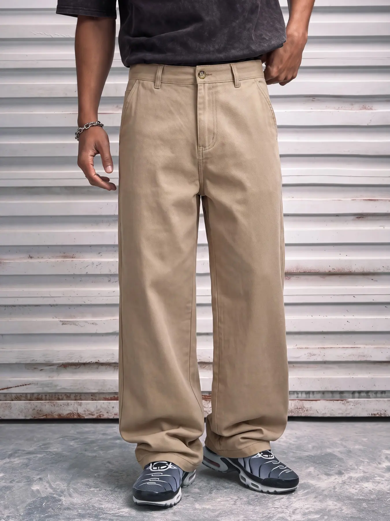 Men's Slim-Fit Straight Leg Jeans, Casual Street Style, Comfortable Daily Wear, Plain Design, Mid Waist, Zipper Fly, All Seasons, Casual Streetwear Jeans