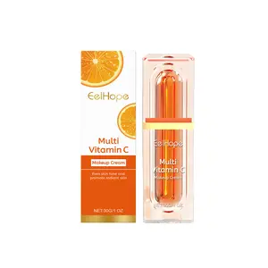 Vitamin C Tone-Up CC Cream, Hydrating Brightening Face Moisturizer, Natural Glow Daily Primer Liquid Foundation Alternative