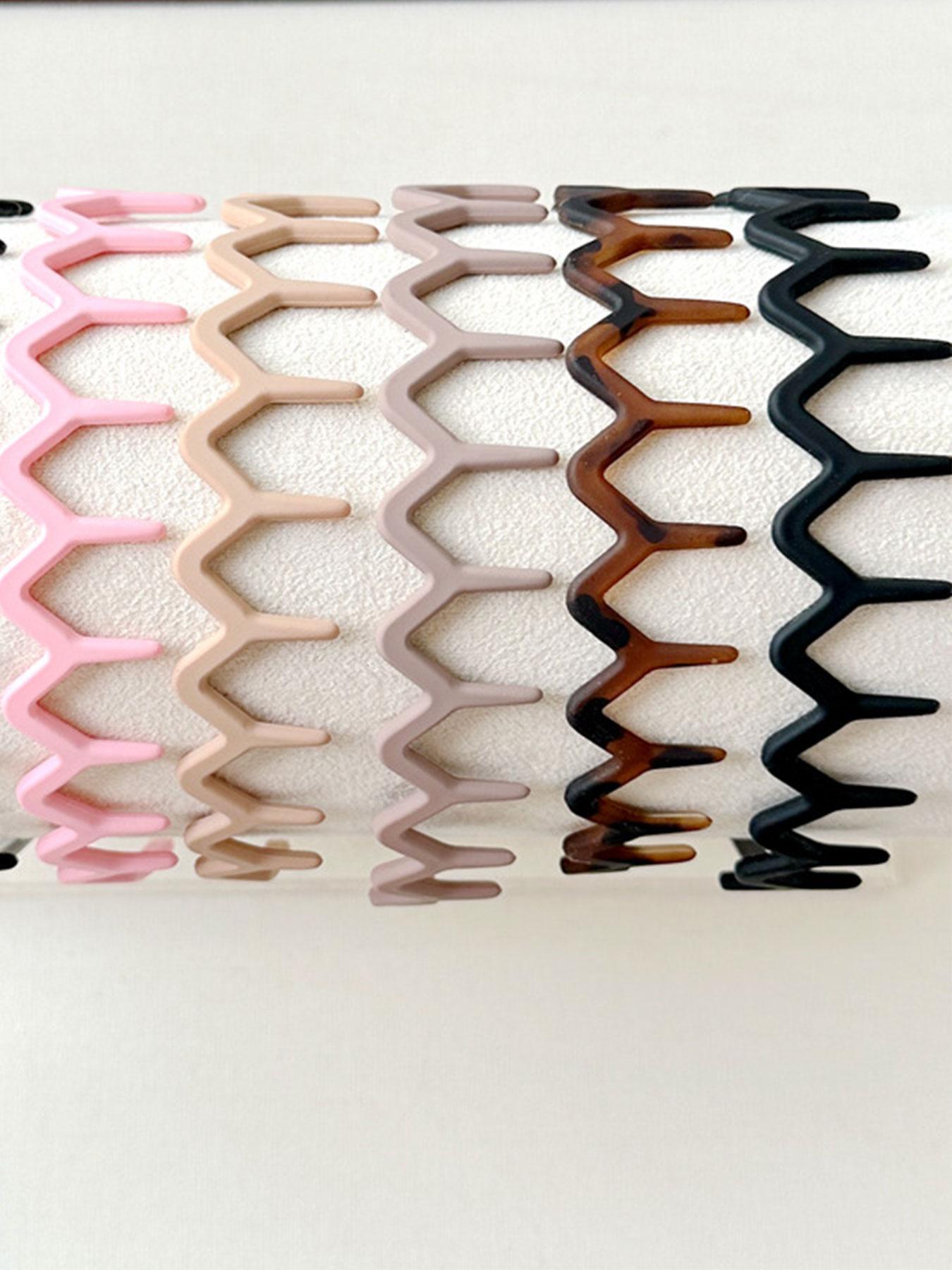 Wave Design Hair Hoop with Teeth, Fashionable Hair Accessories for Women & Girls, Minimalist Zigzag Headwear for Thick Hair, Zigzag Headband, Headbands Women, Plastic Headbands